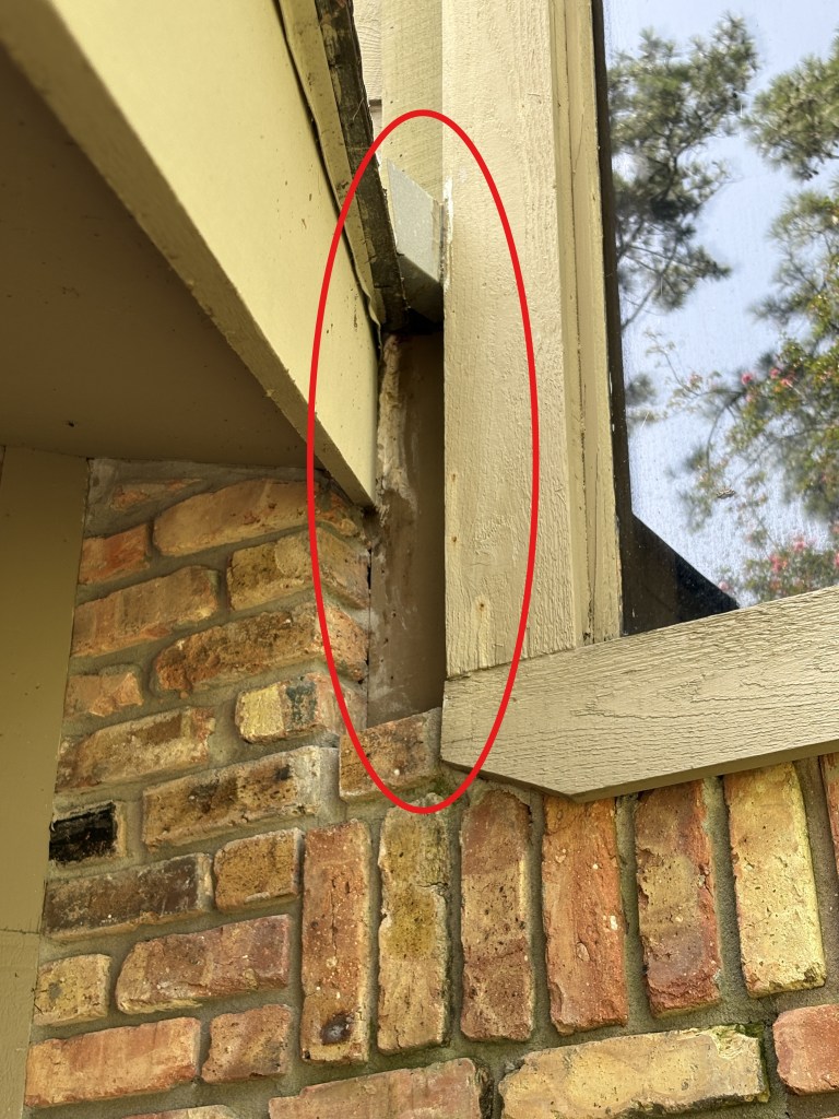 Gaps in brick veneer found during a home inspection